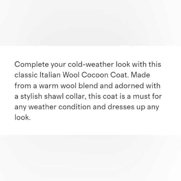 Quince Italian Wool Cocoon Coat. Black. XS. Perfect Condition. - Picture 17 of 17